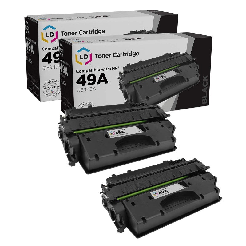 LD Products Compatible Toner Cartridge Replacements for HP 49A Q5949A (Black, 2-Pack) for use in HP Printer LaserJet: 1320, 1320n, 1320nw, 1320t, 1320tn, 3390 and 3412 - Image 1
